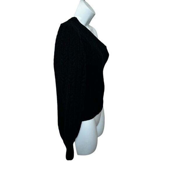FATE Lissy One Shoulder Cable Knit Sweater Sz Small Black Minimalist Top - Picture 2 of 7